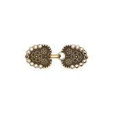 Vestclip bloemen rondjes brons met haak en oog 57x22mm Vestsluiting BLOEMEN - RONDJES - BRONS